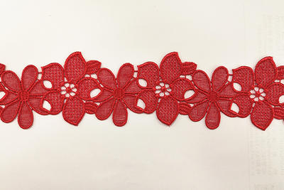 Flower Pattern Water-Solution Embroidery Trims For Garment